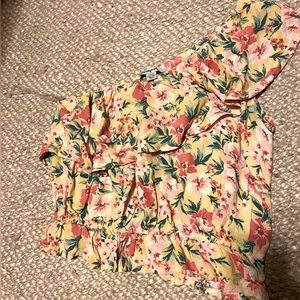 One shoulder tropical tank